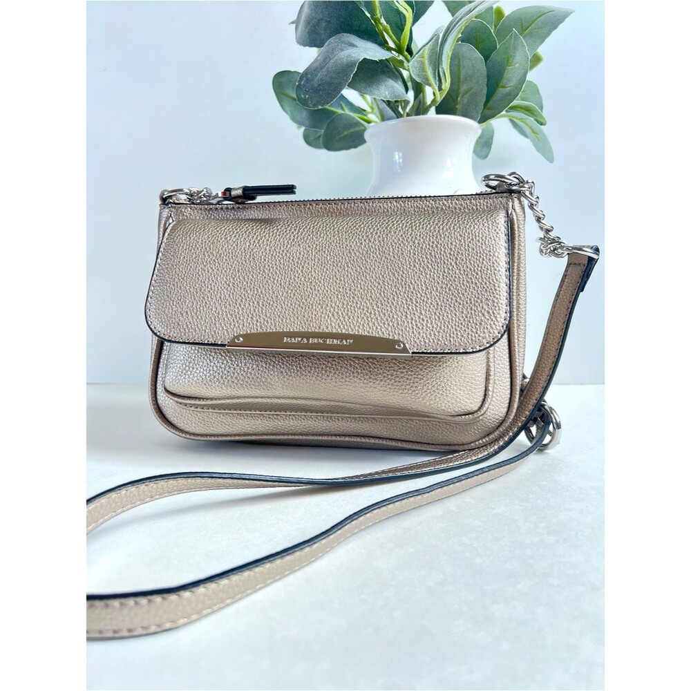 Dana Buchman Metallic Champagne Pebbled Crossbody Bag
